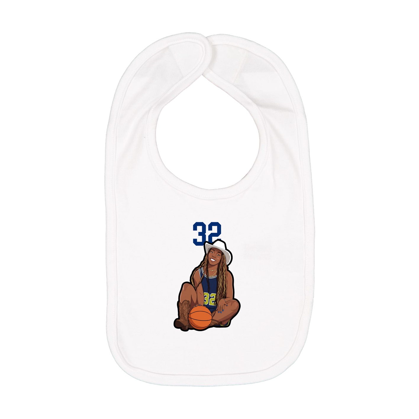 Infant Bib — Number Top in White