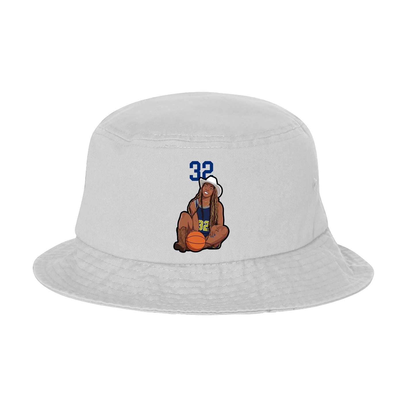 Bucket Cap — Number Top in White