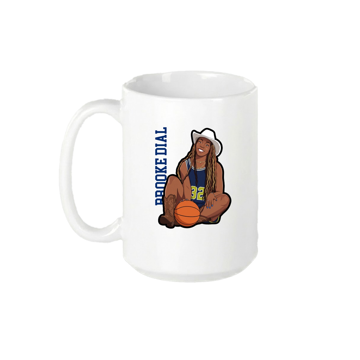 15oz Coffee Mug — Name Vertical in White