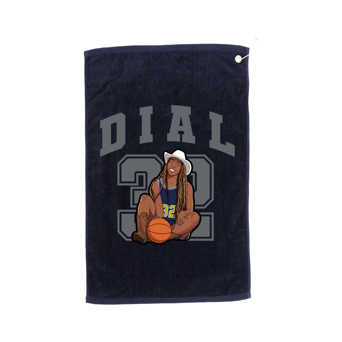 Golf Towel — Number in Navy