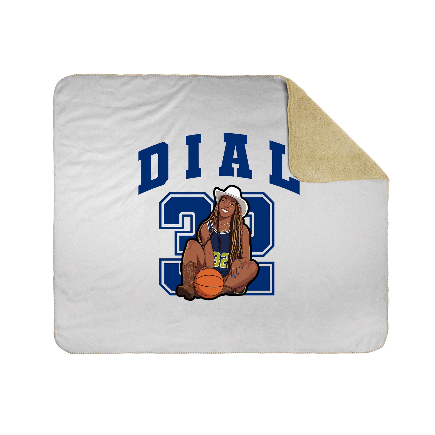 Throw Blanket — Number in White