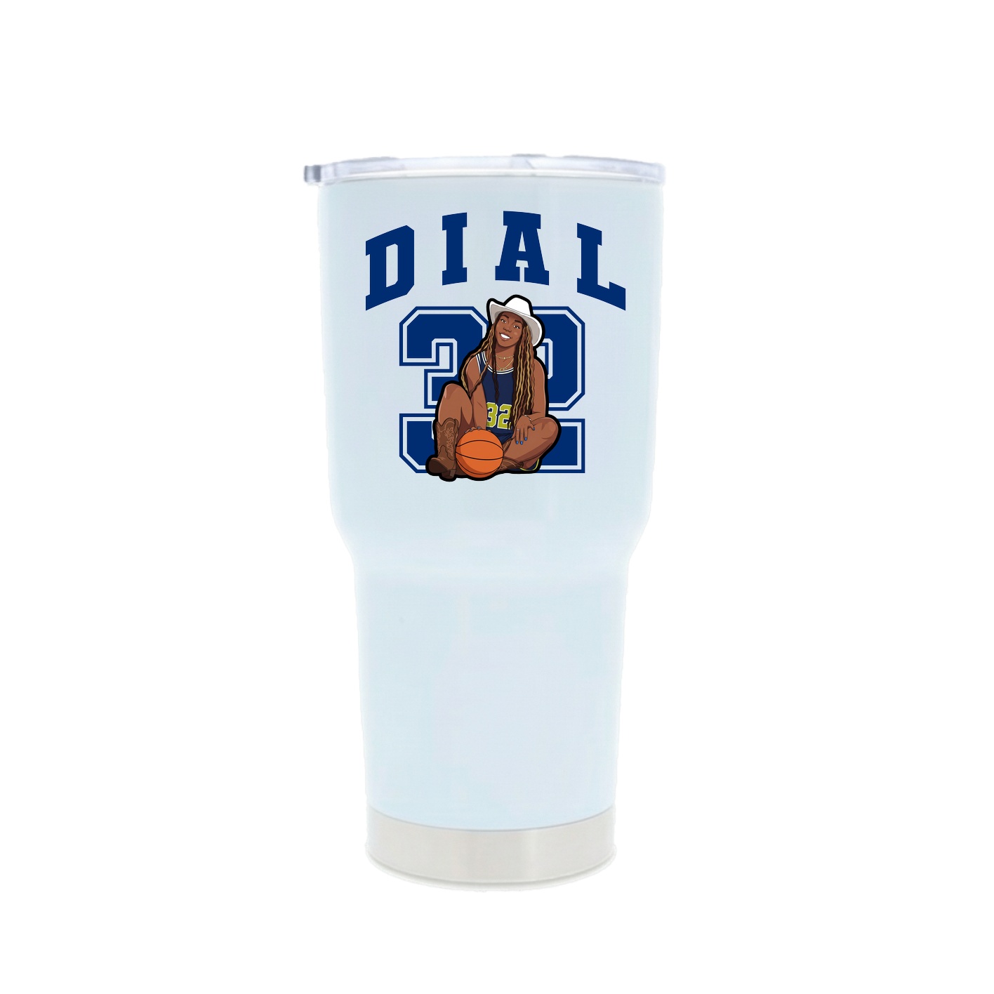 30oz Stainless Steel Tumbler — Number in White
