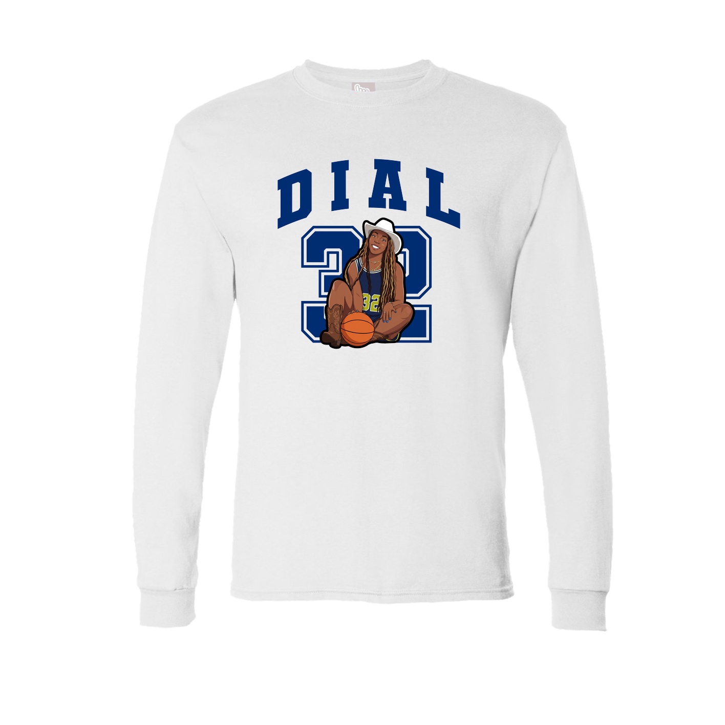 Long Sleeve Tee — Number in White