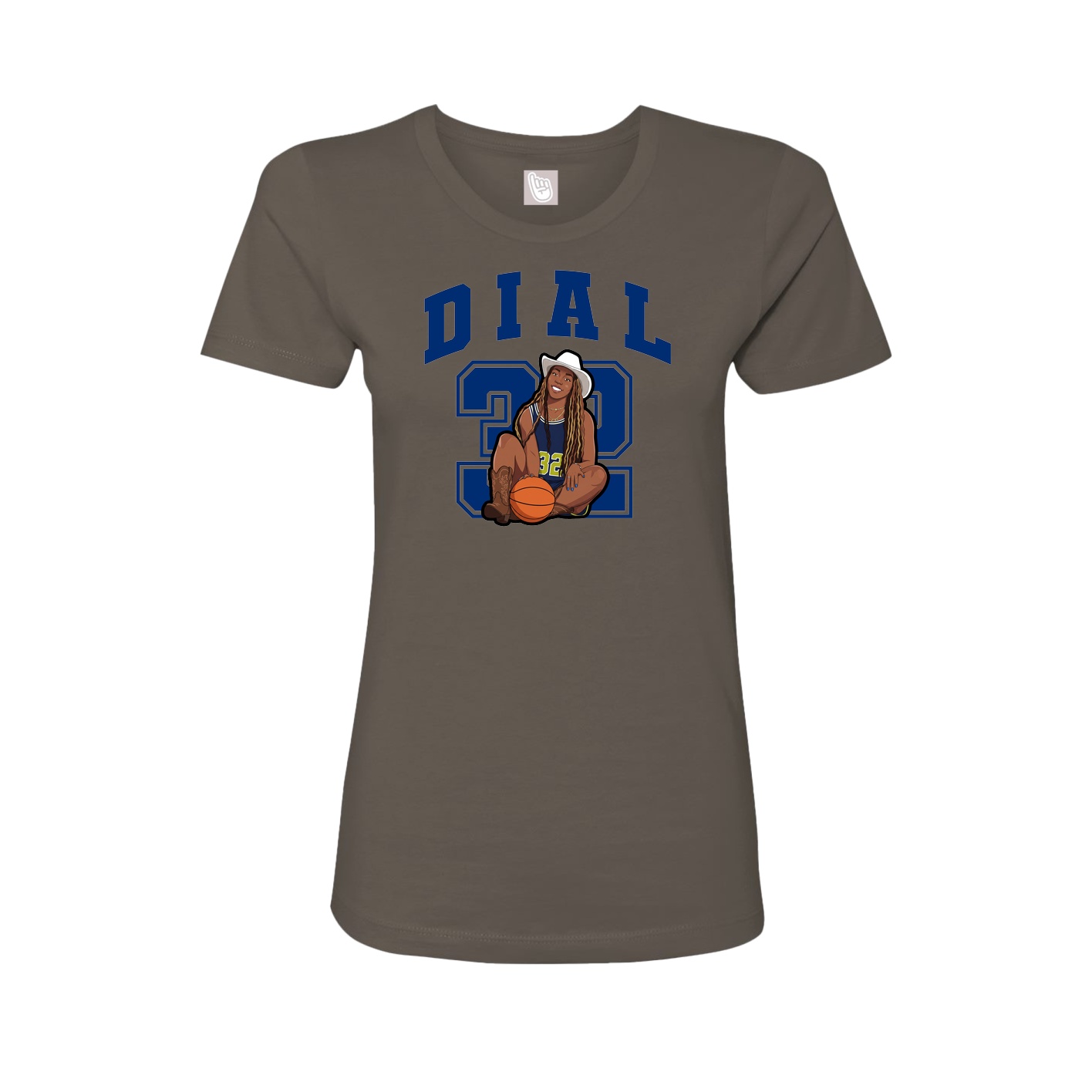 Fitted Women's Tee — Number in Grey