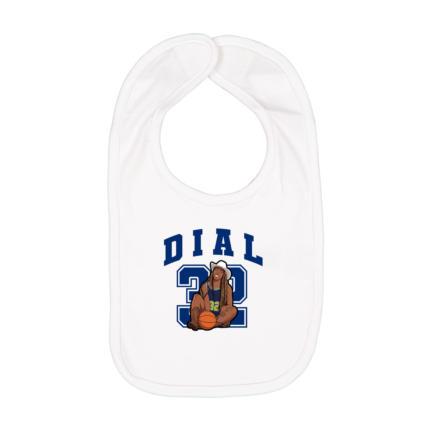 Infant Bib — Number in White