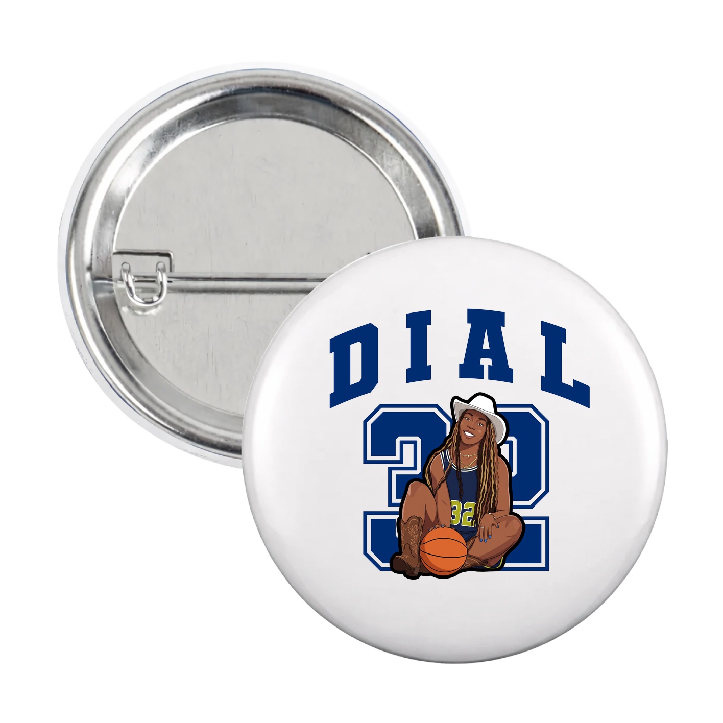 Game Day Button — Number in White