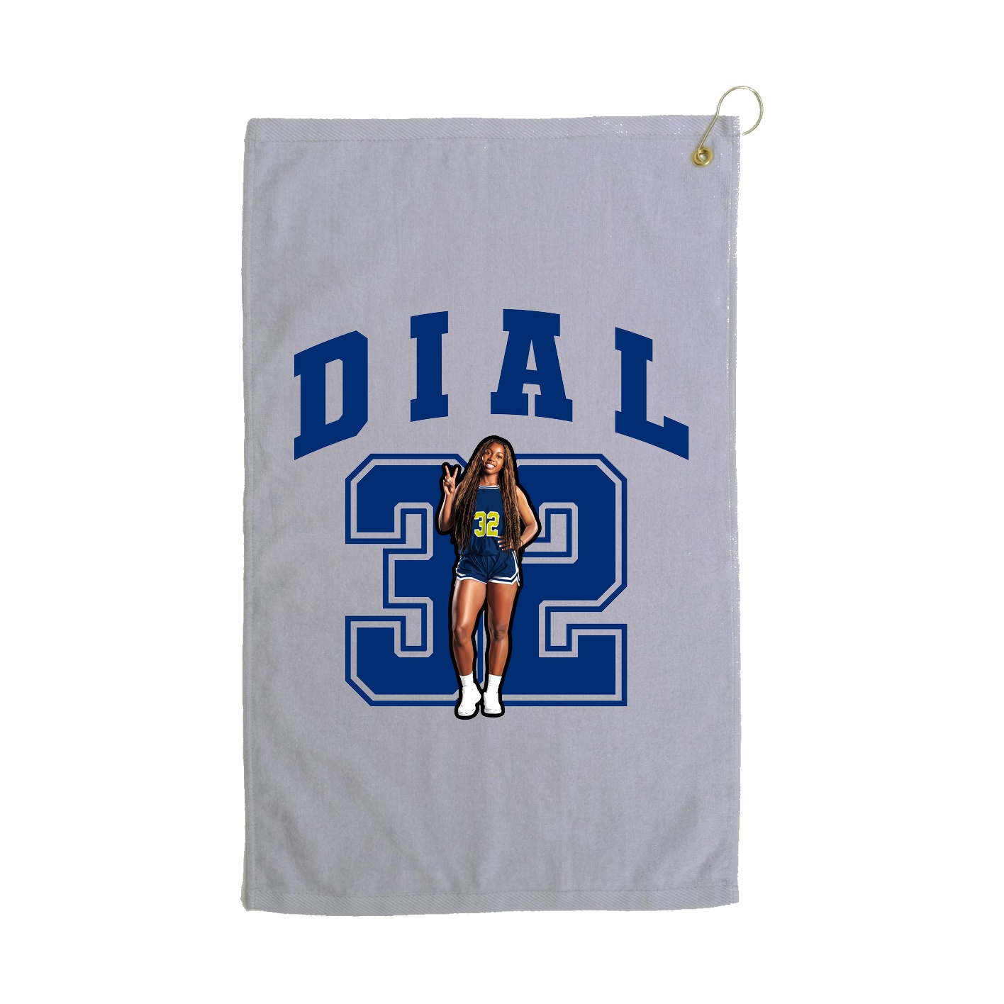 Golf Towel — Number in Grey