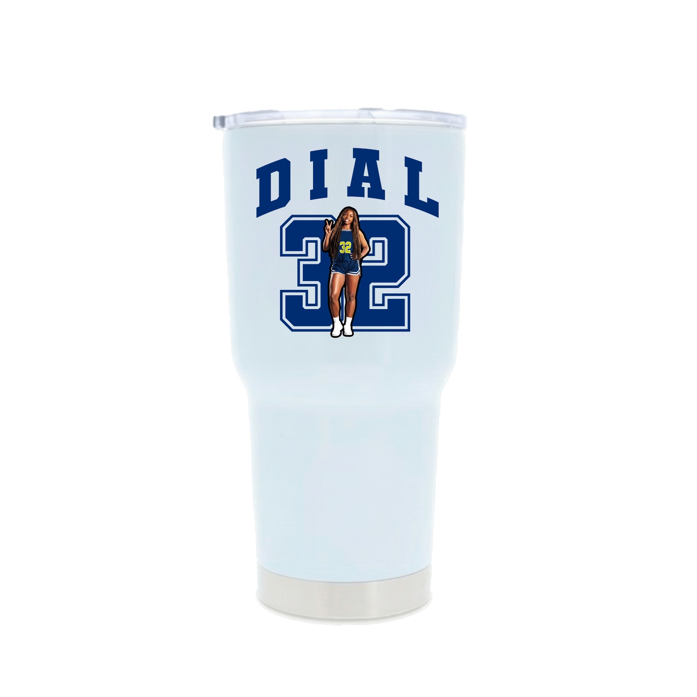 30oz Stainless Steel Tumbler — Number in White