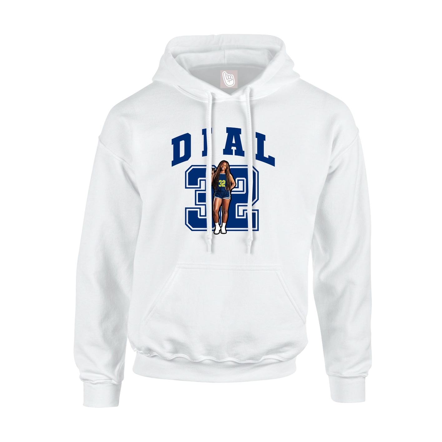 Hoodie — Number in White