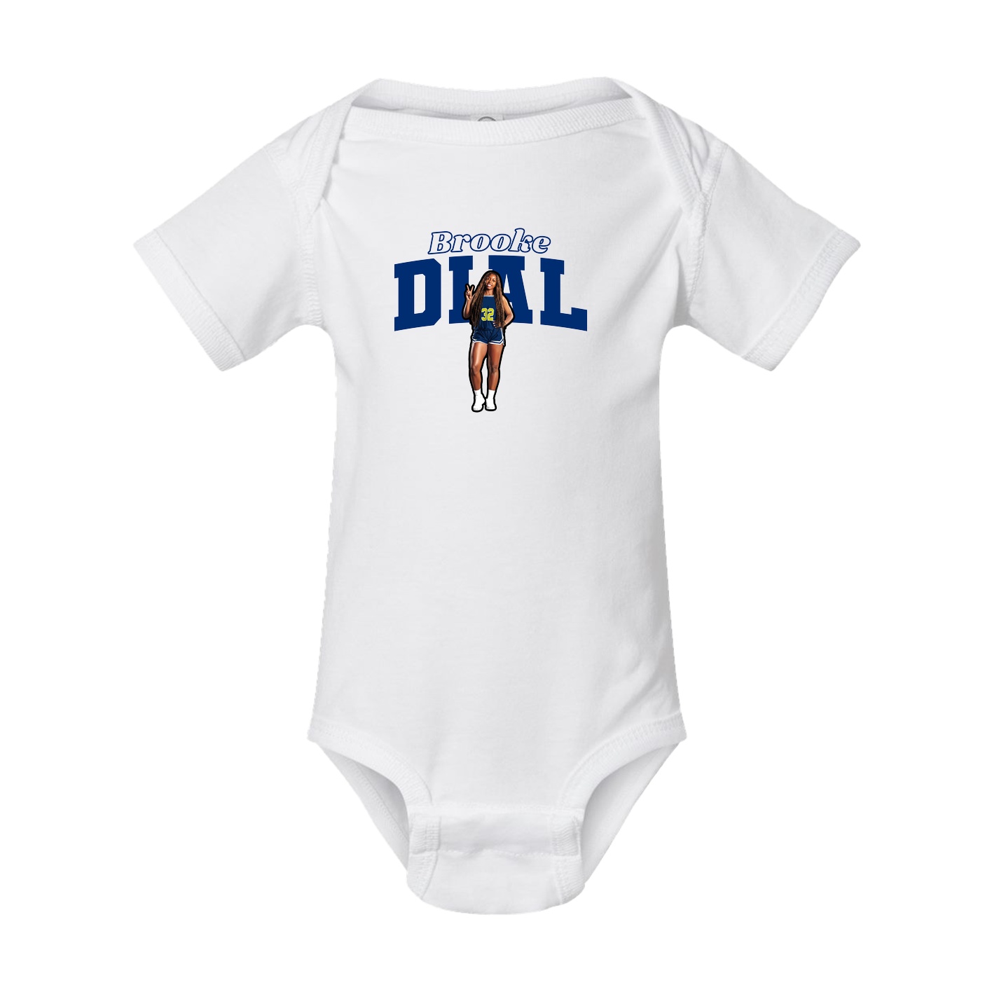 Baby Onesie — Name Arch in White