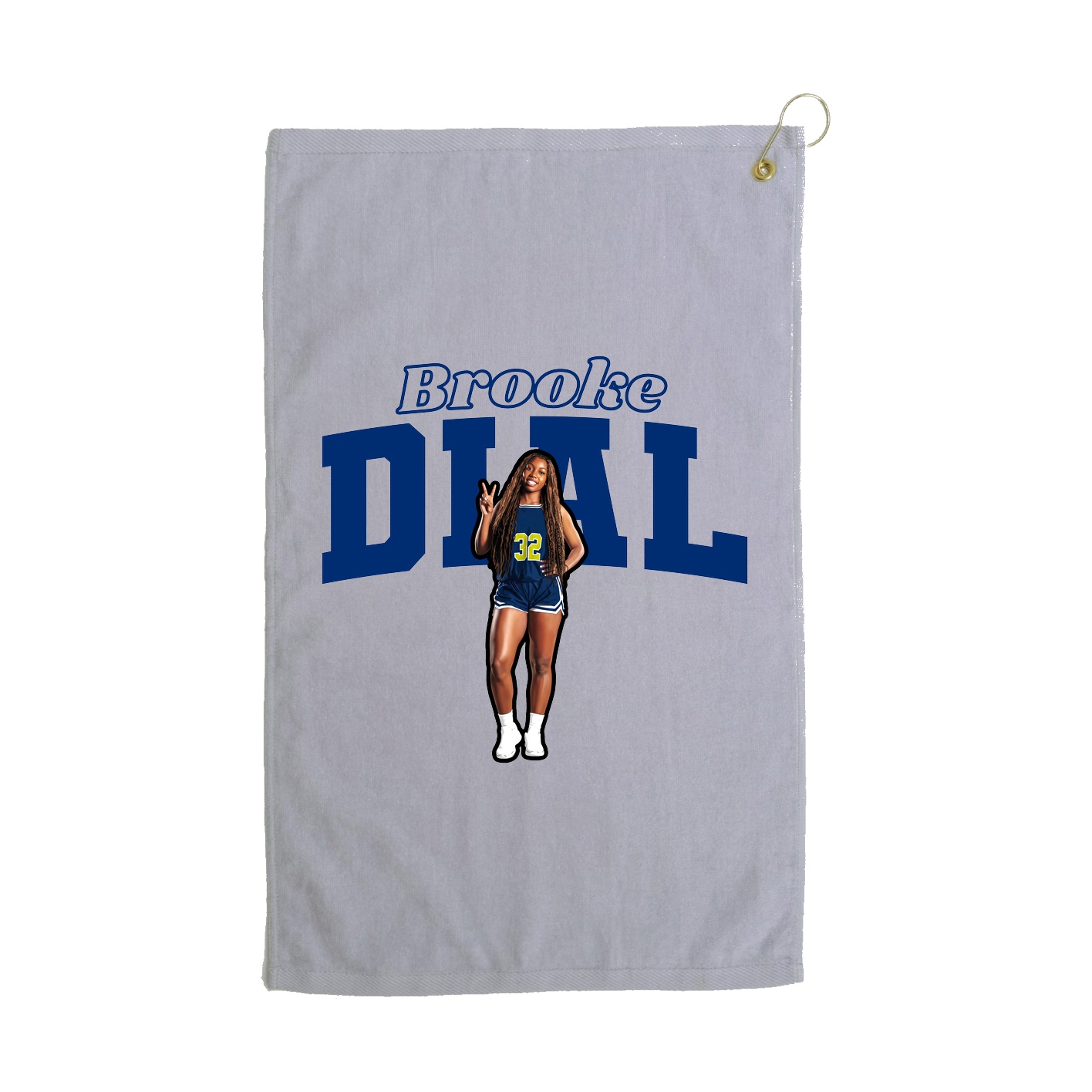 Golf Towel — Name Arch in Grey
