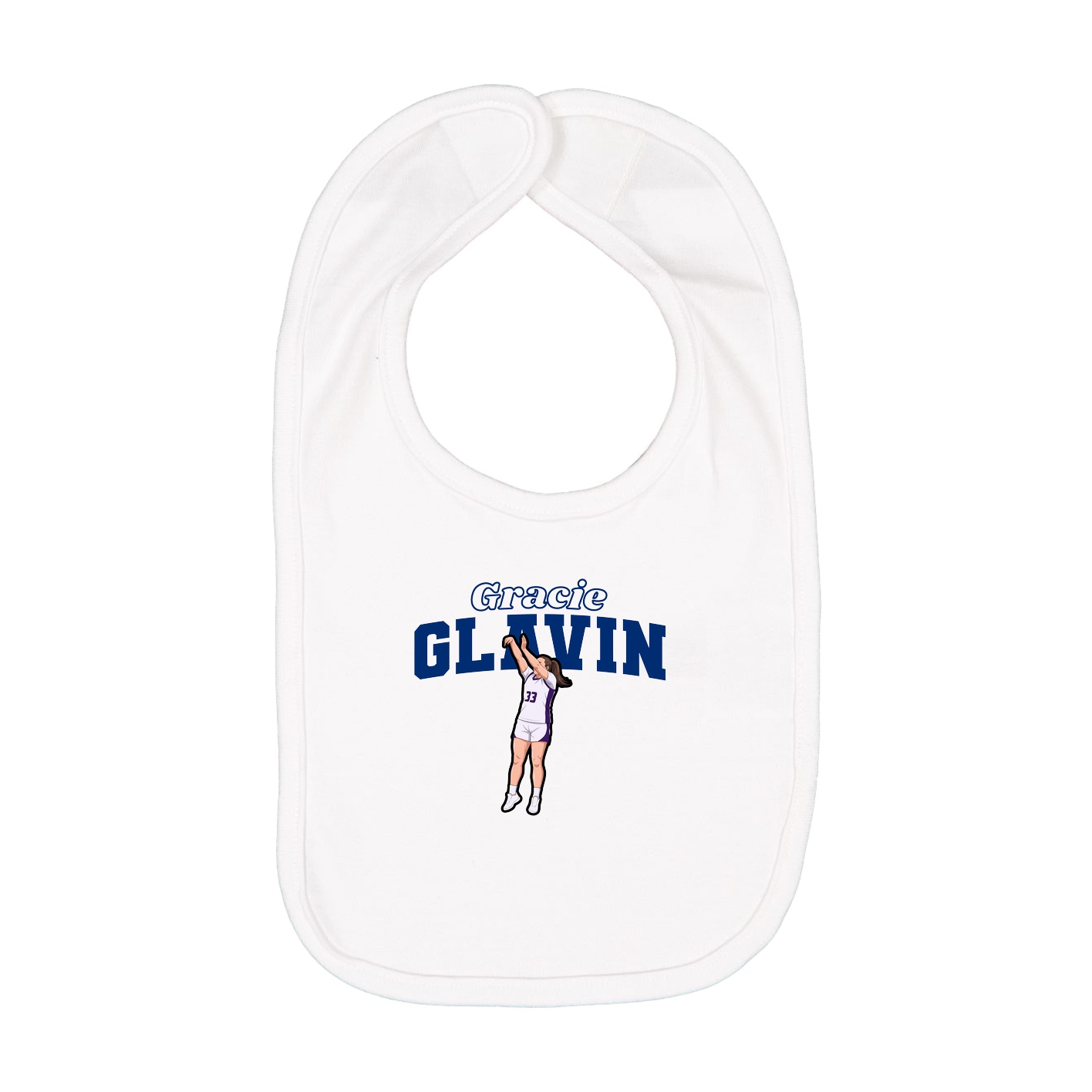 Infant Bib — Name Arch in White