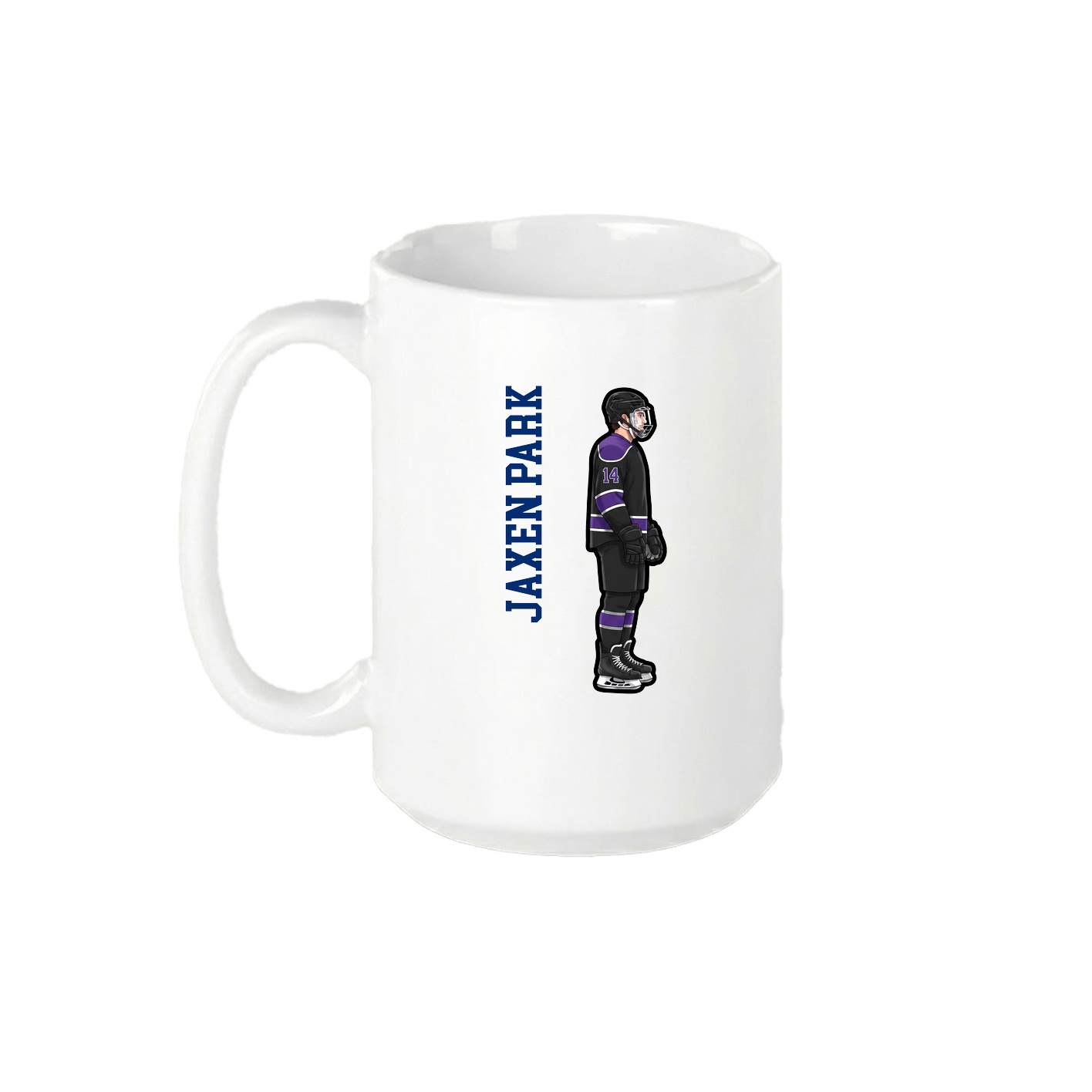 15oz Coffee Mug — Name Vertical in White