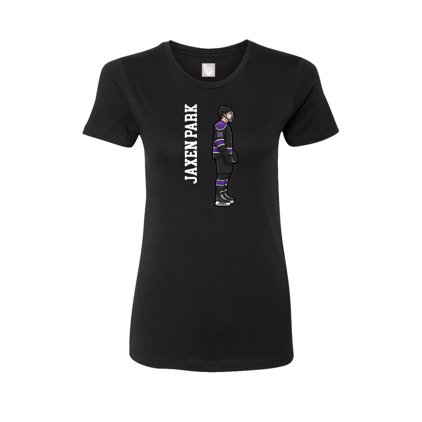 Fitted Women's Tee — Name Vertical in Black