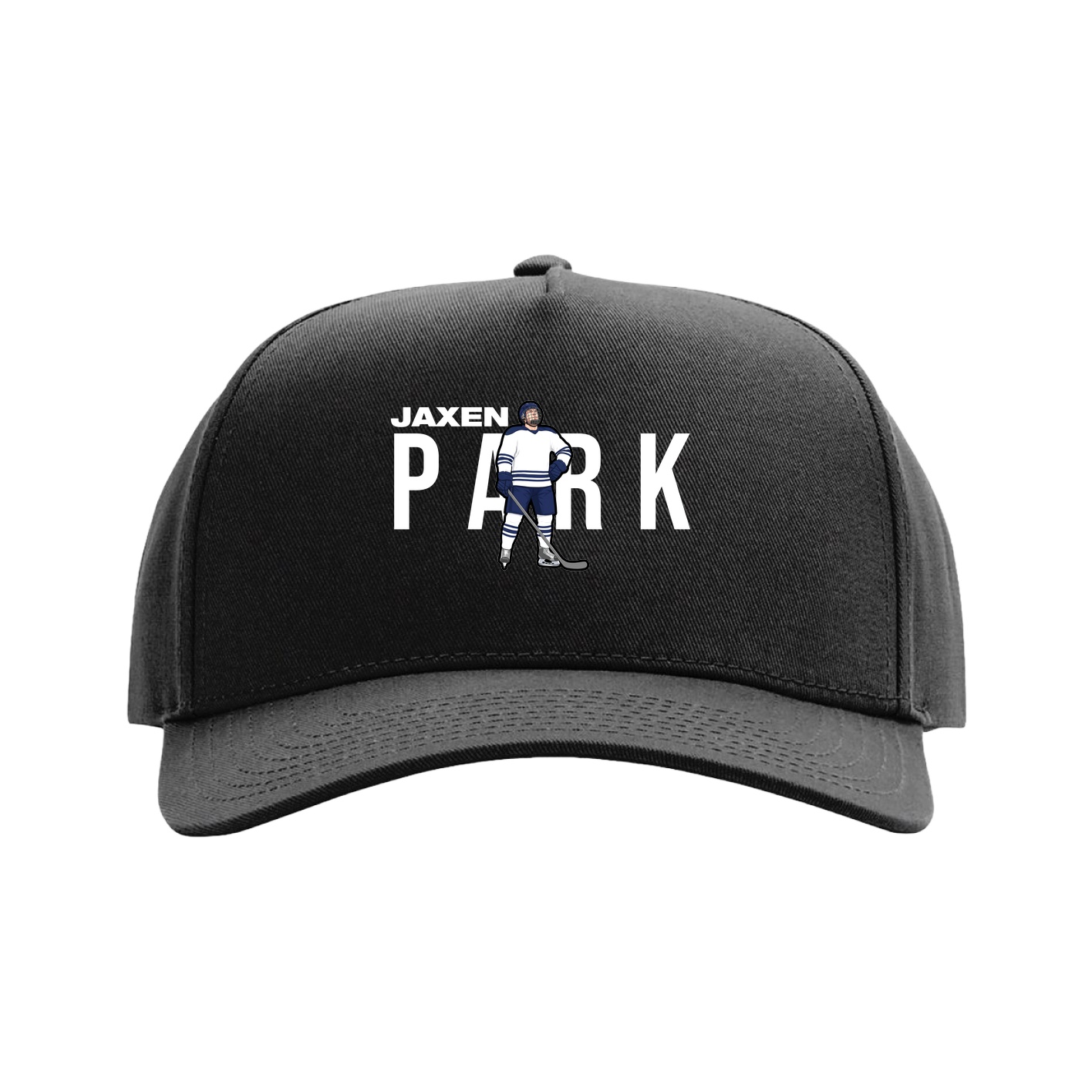 Full Fabric Five-Panel Champ Cap — Player Name in Black