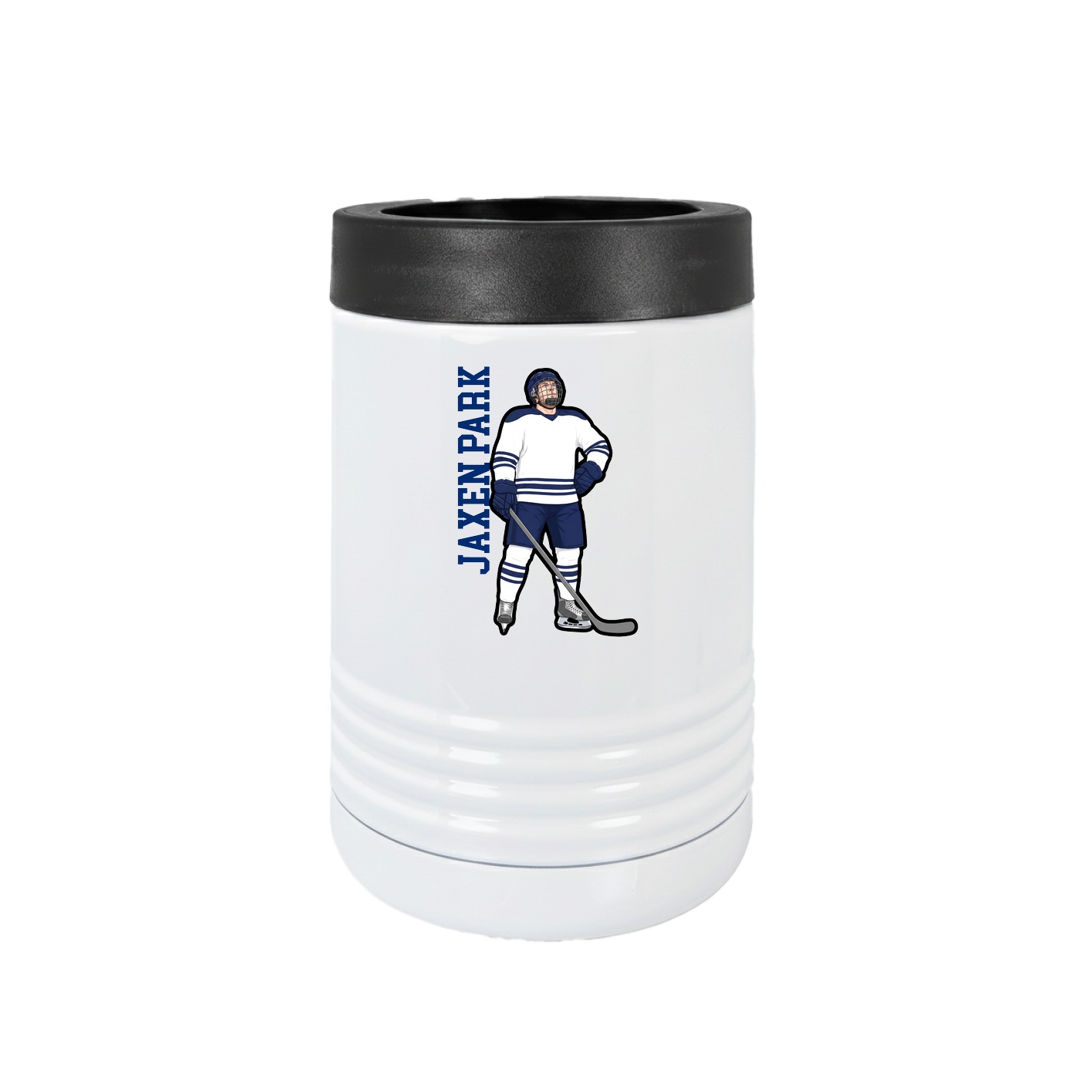 Beverage Holder — Name Vertical in White