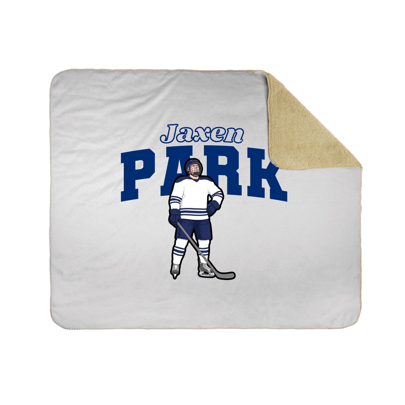 Throw Blanket — Name Arch in White