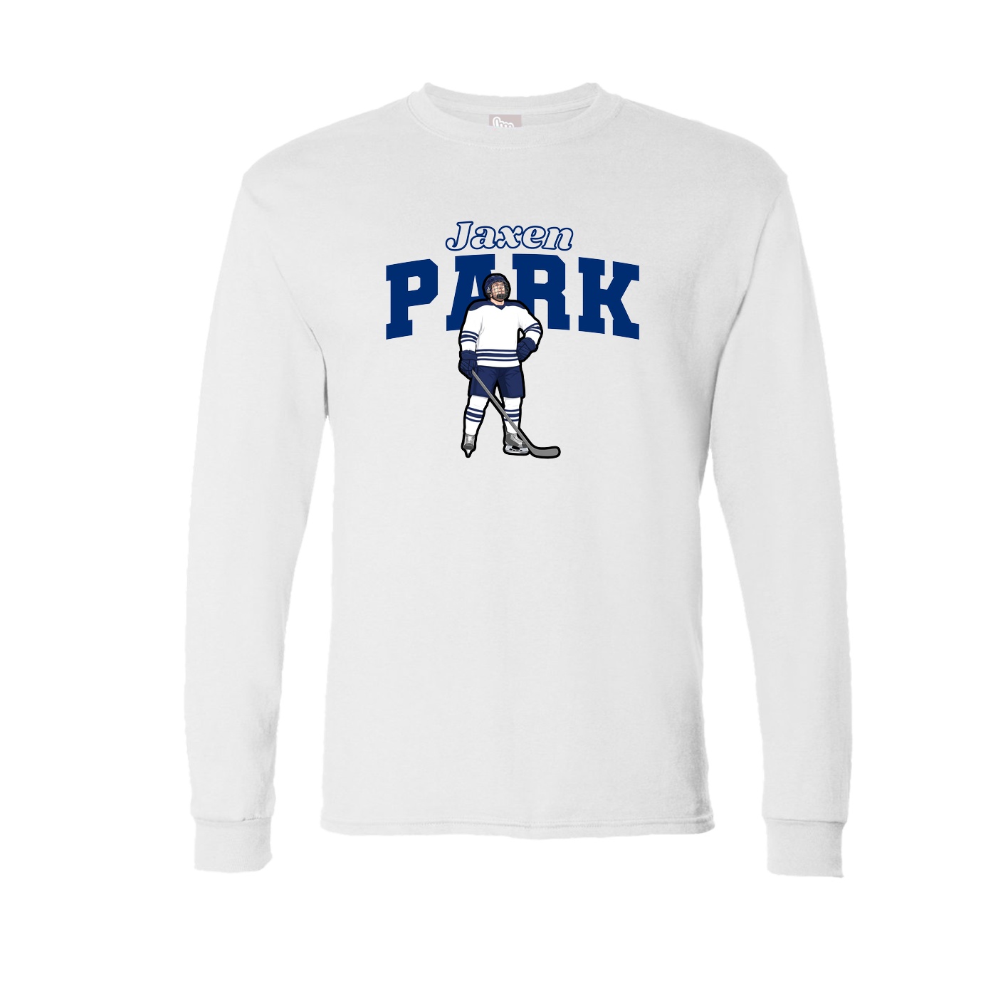 Long Sleeve Tee — Name Arch in White