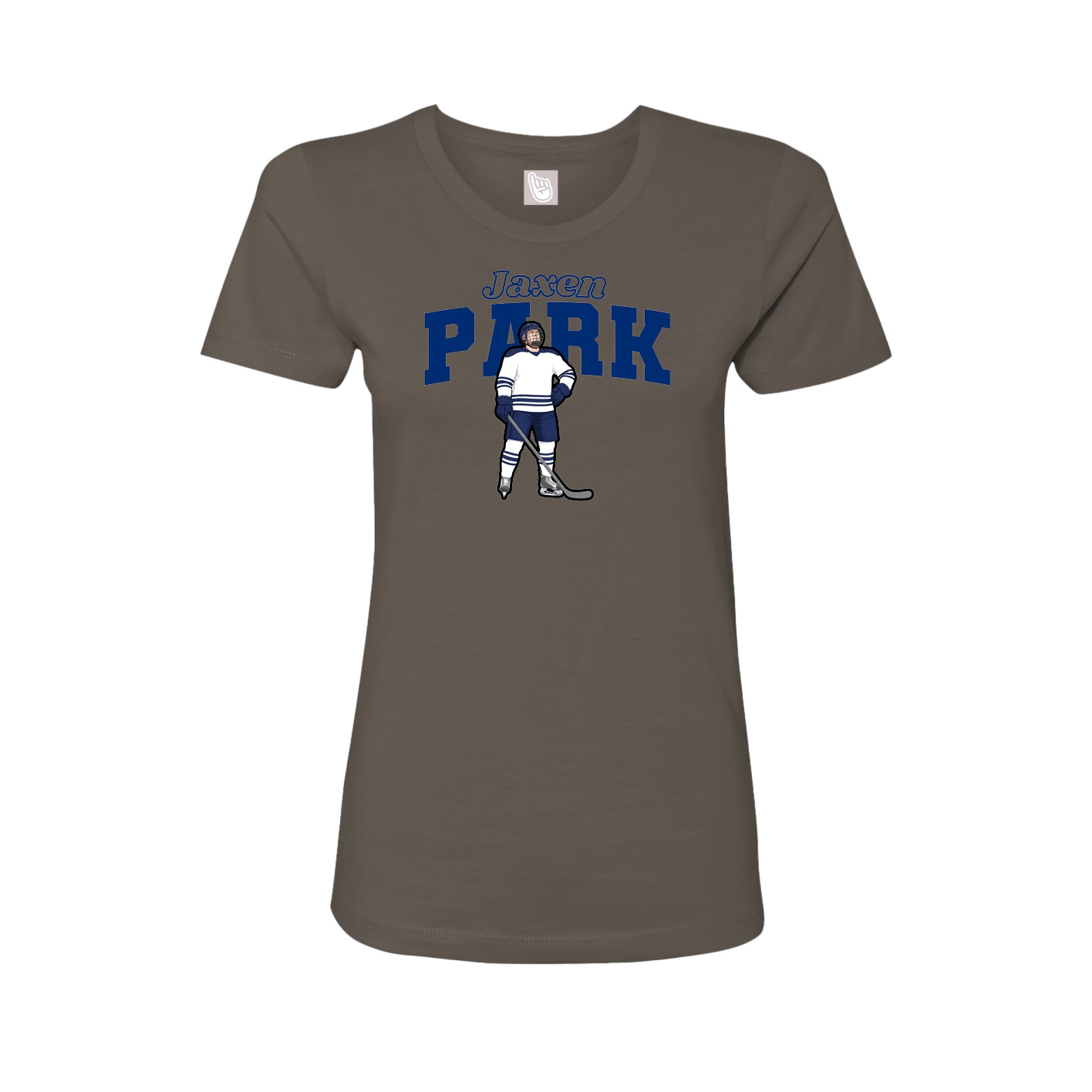 Fitted Women's Tee — Name Arch in Grey