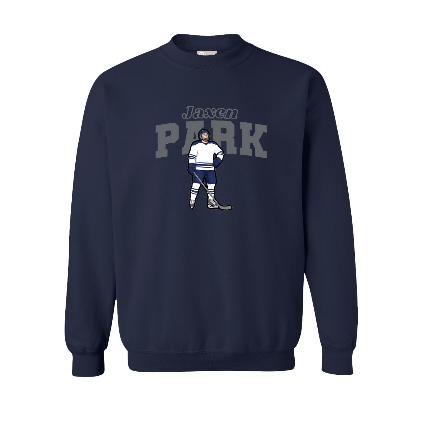 Fleece Crew — Name Arch in Navy