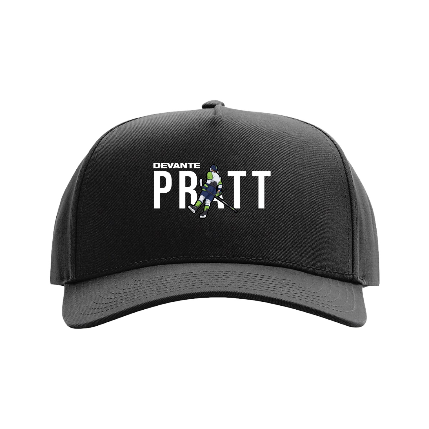 Full Fabric Five-Panel Champ Cap — Player Name in Black