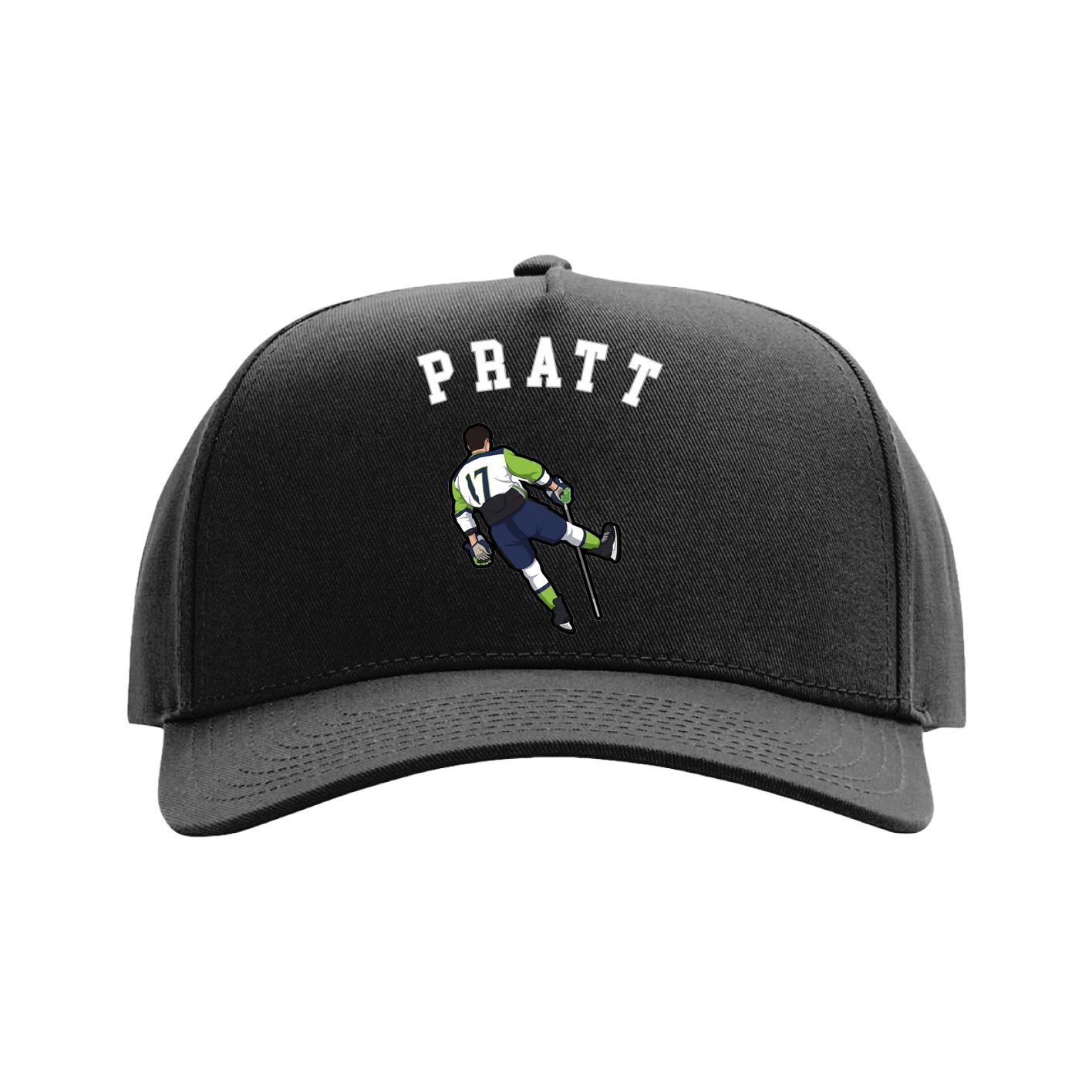 Full Fabric Five-Panel Champ Cap — Shirsey Arch in Black