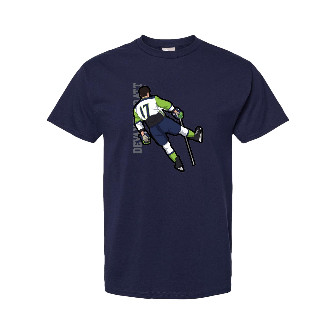 Tee — Name Vertical in Navy