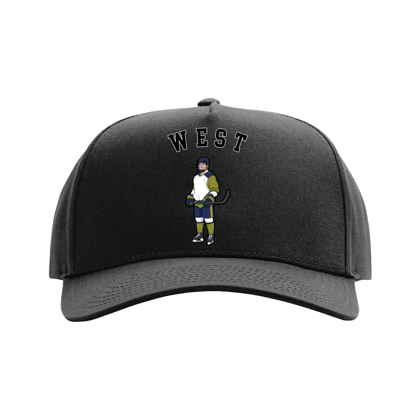 Full Fabric Five-Panel Champ Cap — Shirsey Arch in Black