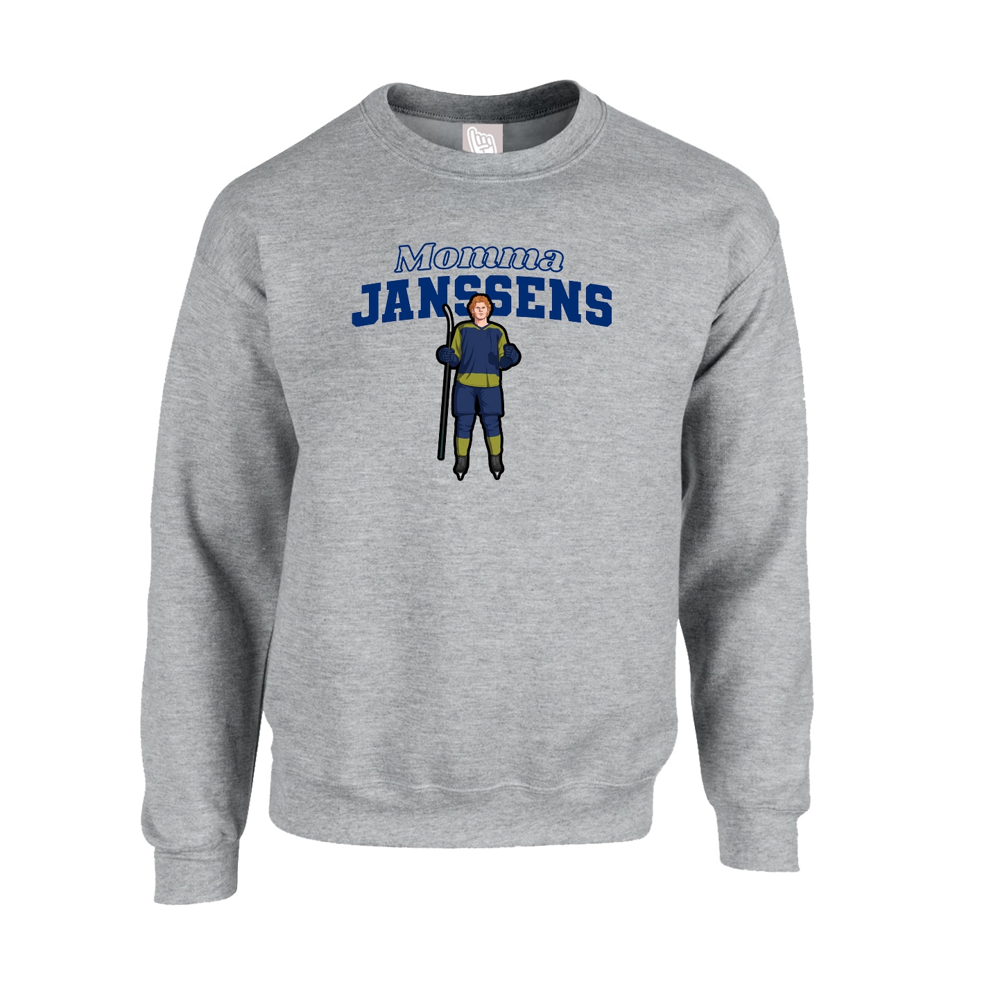 Fleece Crew — Mothers Day Block in Grey