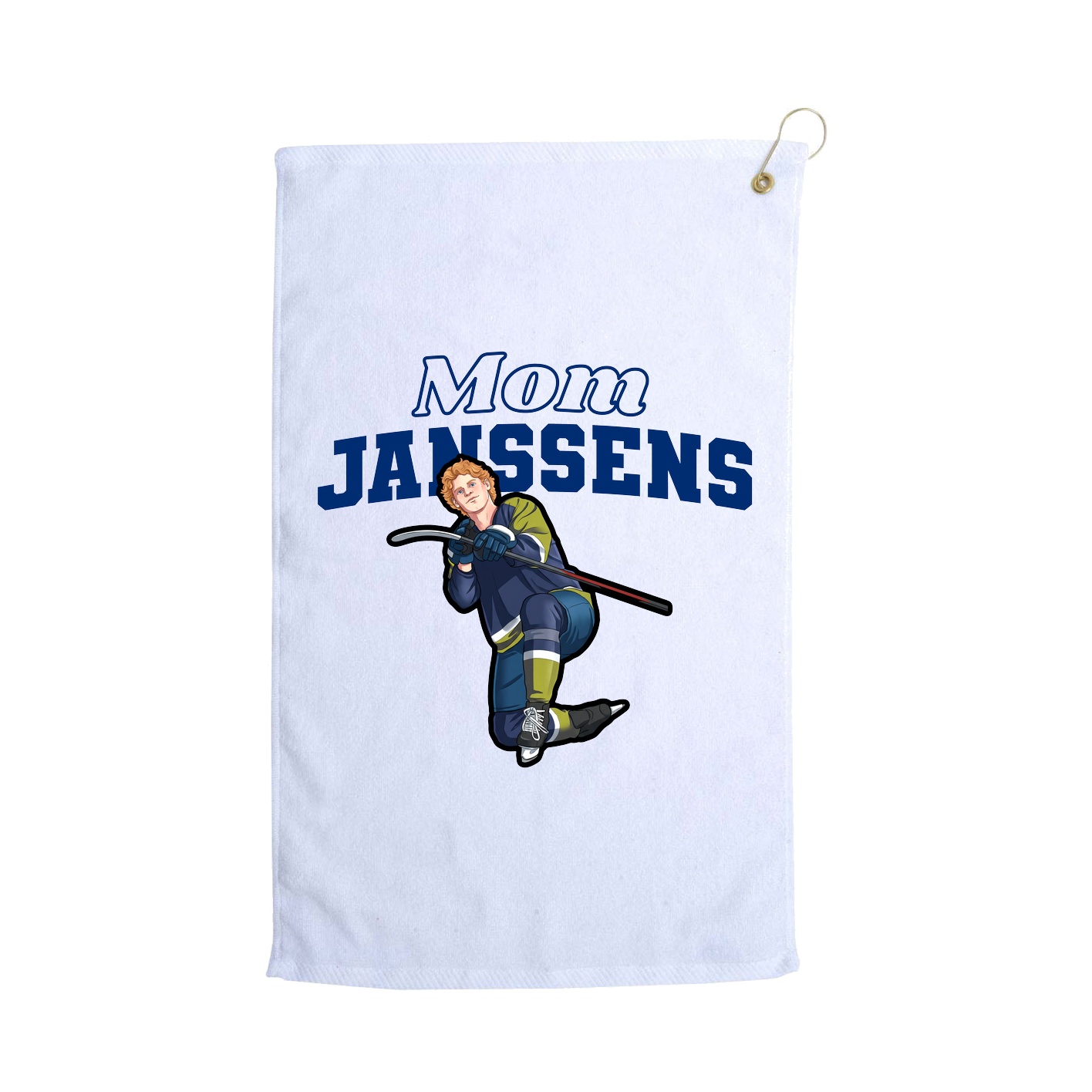 Golf Towel — Mothers Day Block in White