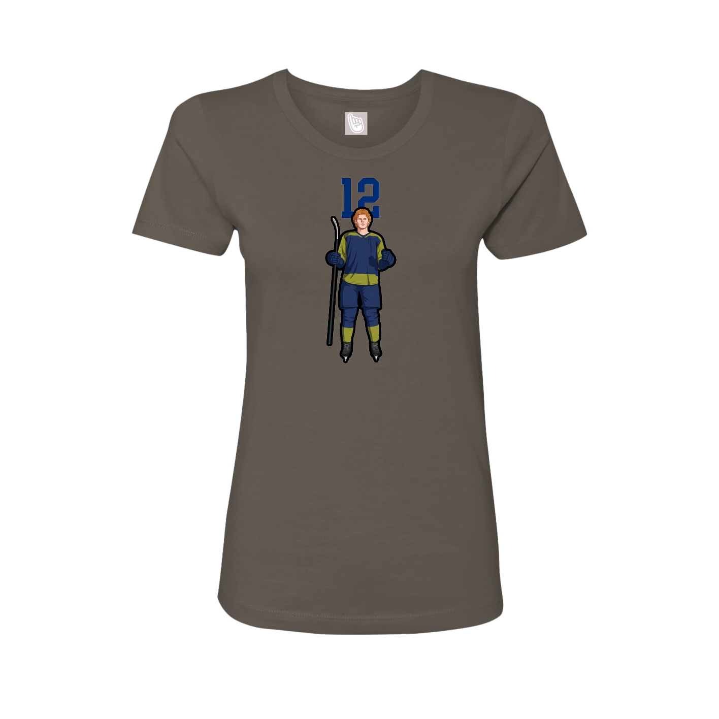 Fitted Women's Tee — Number Top in Grey