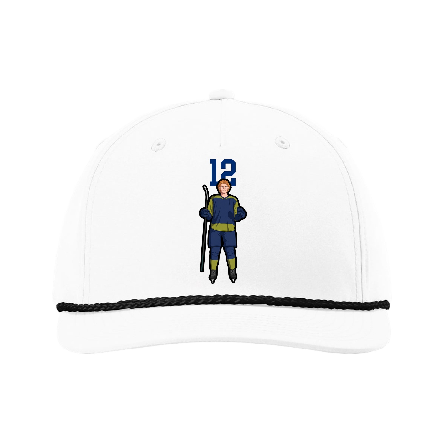 Five-Panel Classic Rope Cap — Number Top in White