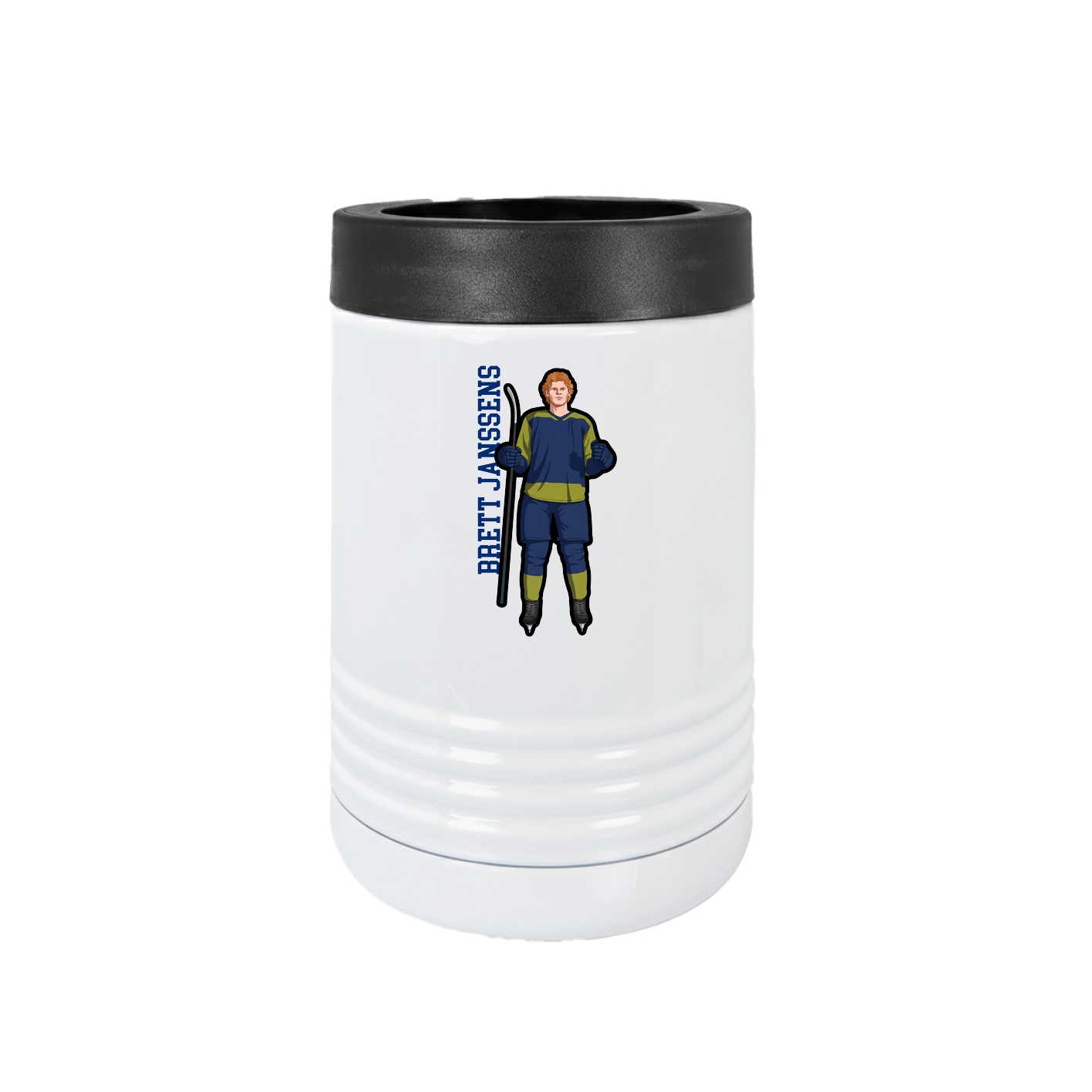 Beverage Holder — Name Vertical in White