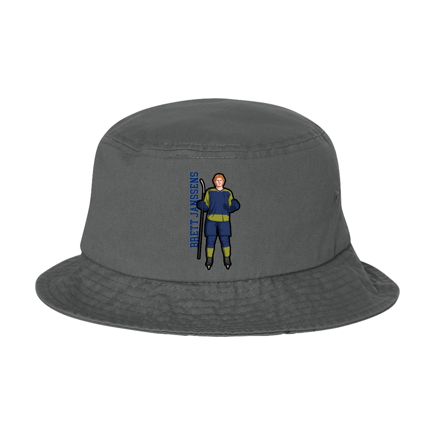 Bucket Cap — Name Vertical in Grey