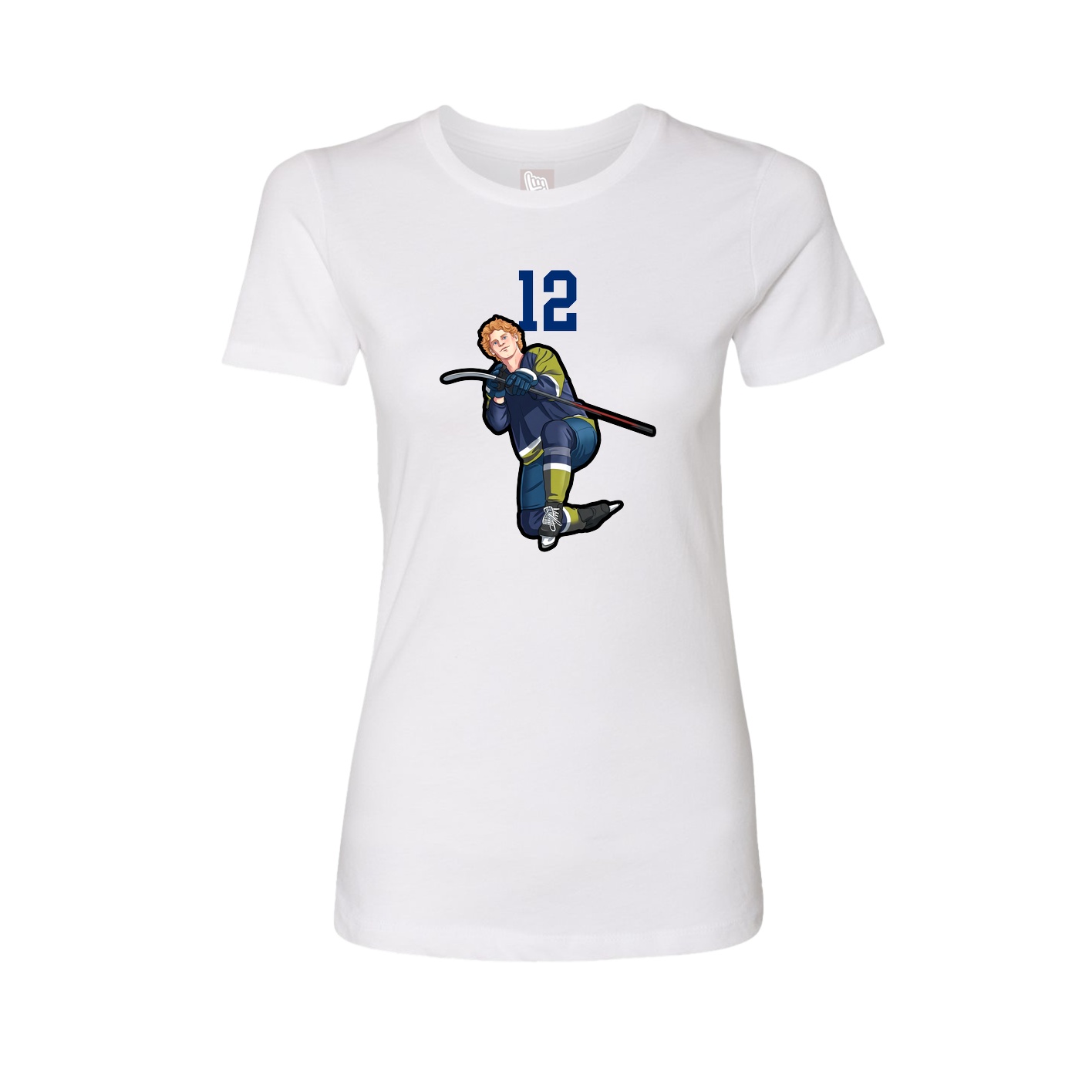 Fitted Women's Tee — Number Top in White
