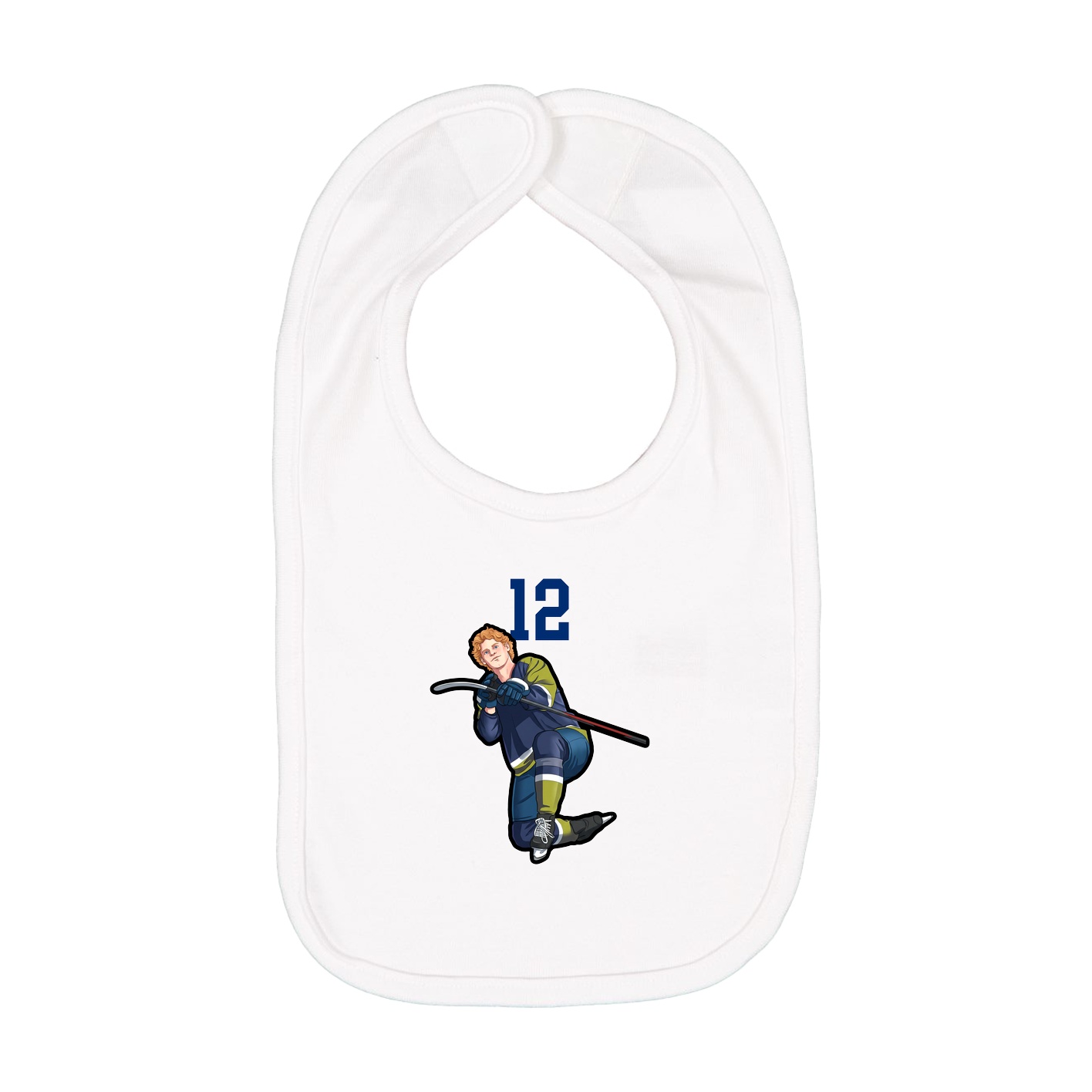 Infant Bib — Number Top in White