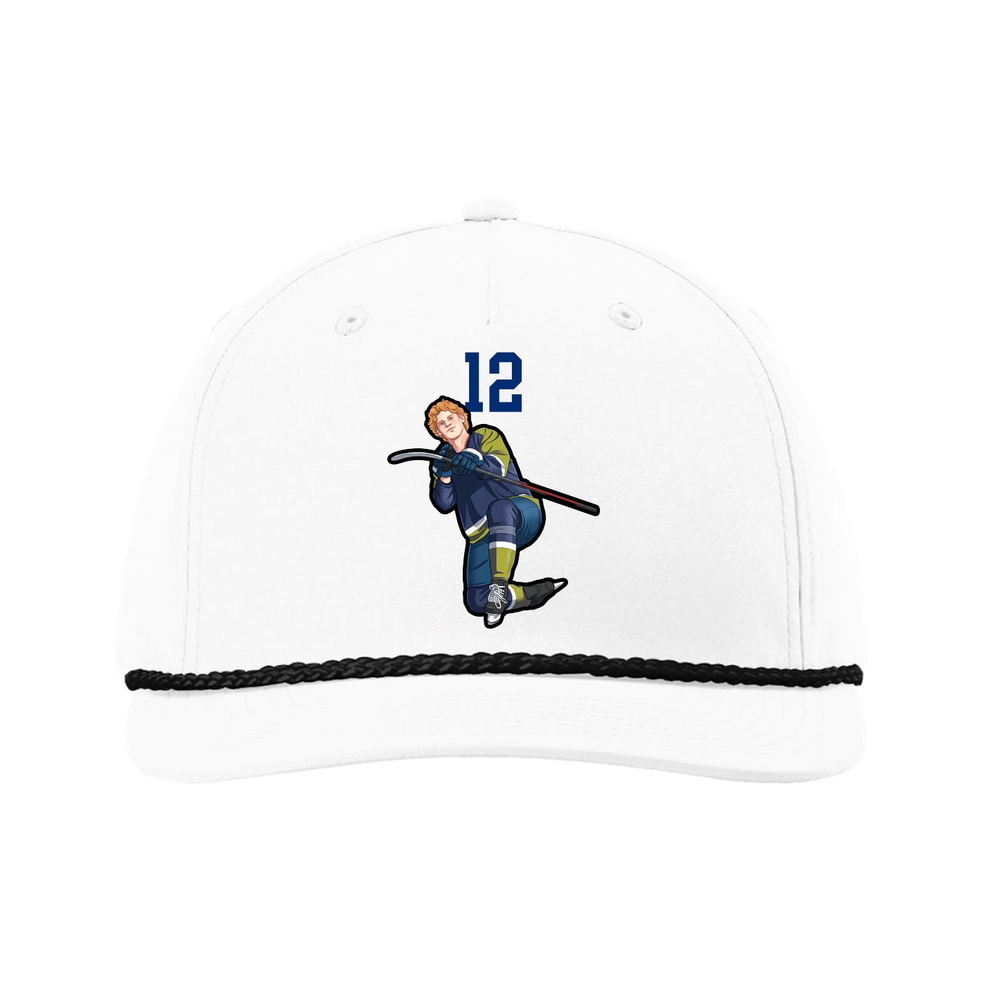Five-Panel Classic Rope Cap — Number Top in White
