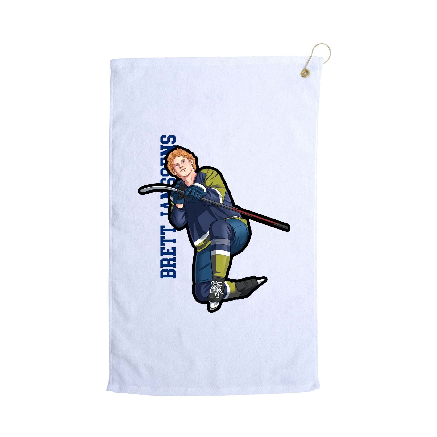 Golf Towel — Name Vertical in White