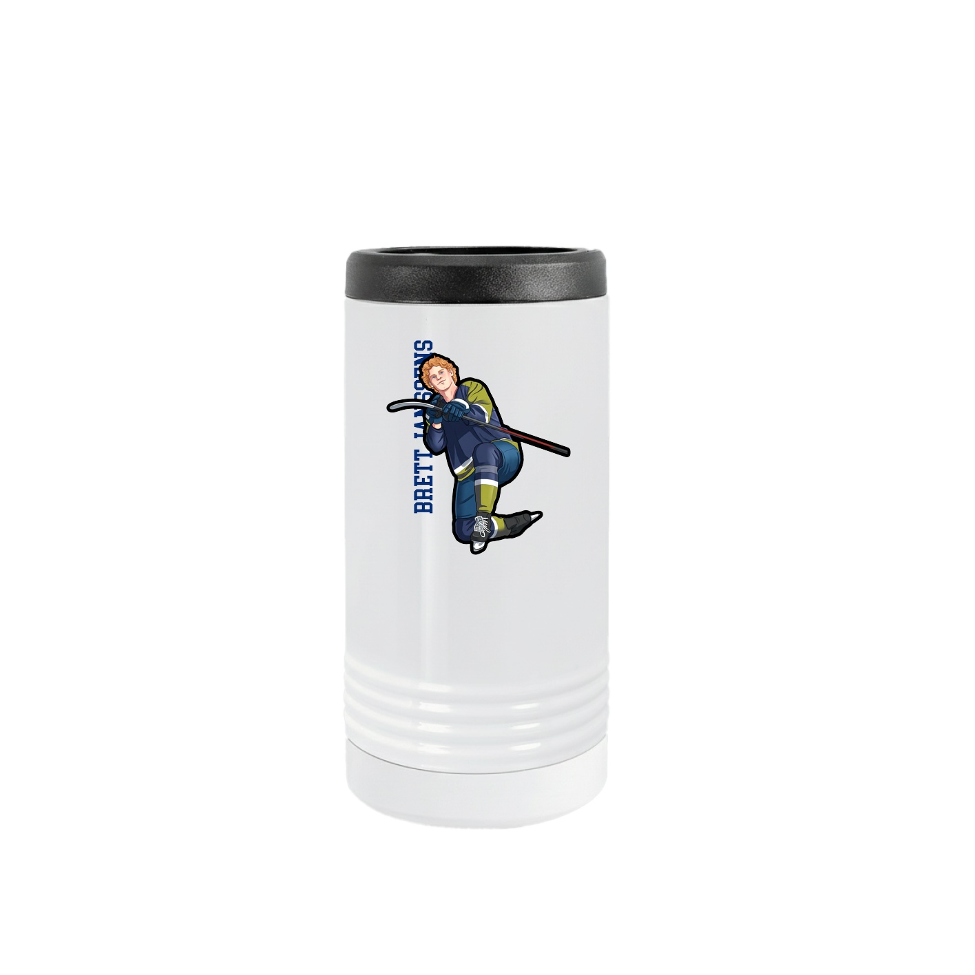 Slim Beverage Holder — Name Vertical in White