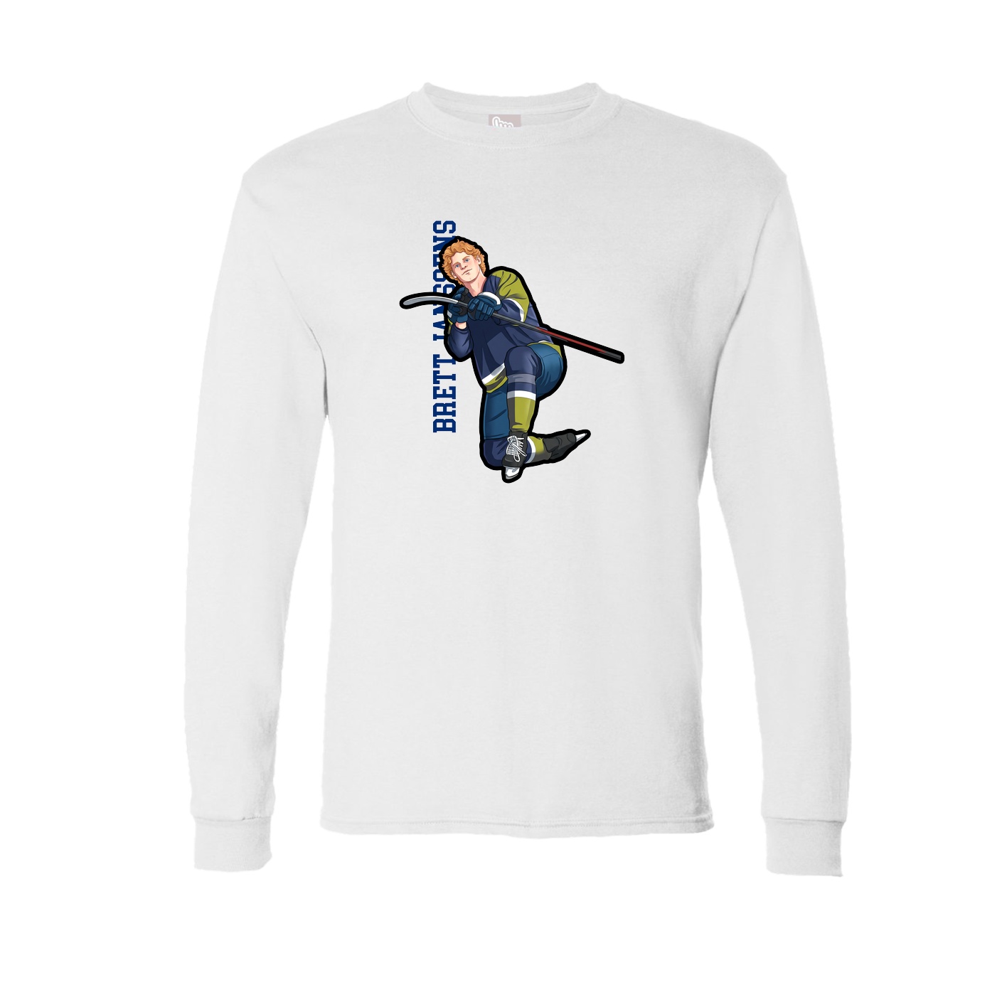 Long Sleeve Tee — Name Vertical in White