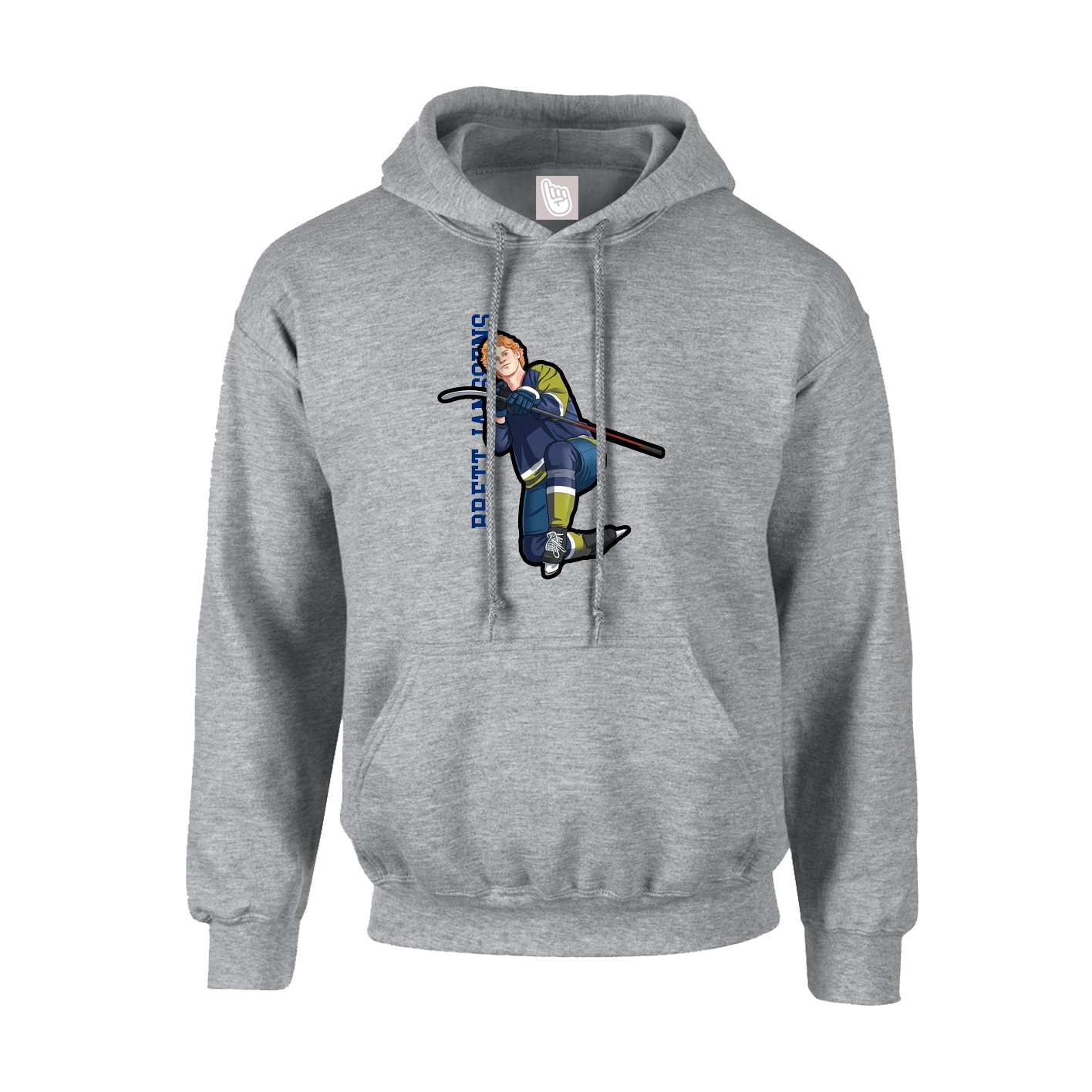 Youth Hoodie — Name Vertical in Grey