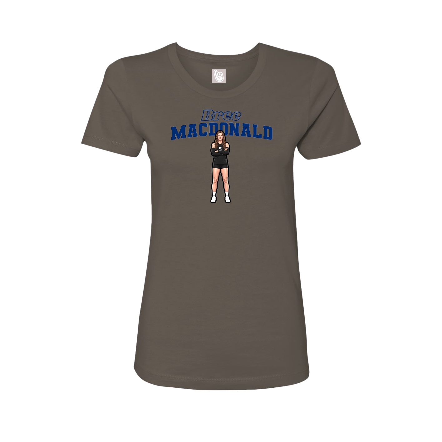 Womens Tee — Name Arch in Grey