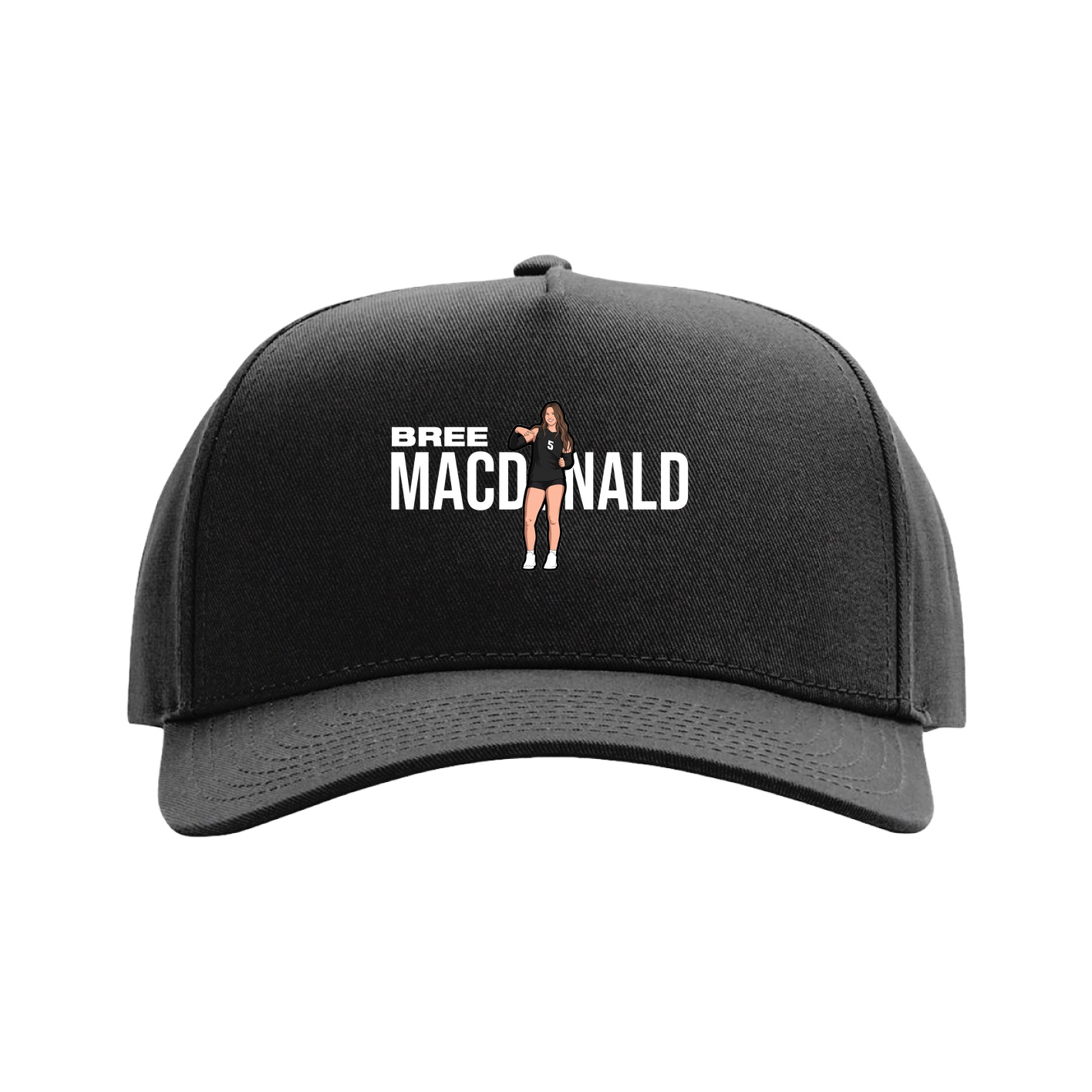 Full Fabric Five-Panel Champ Cap — Player Name in Black