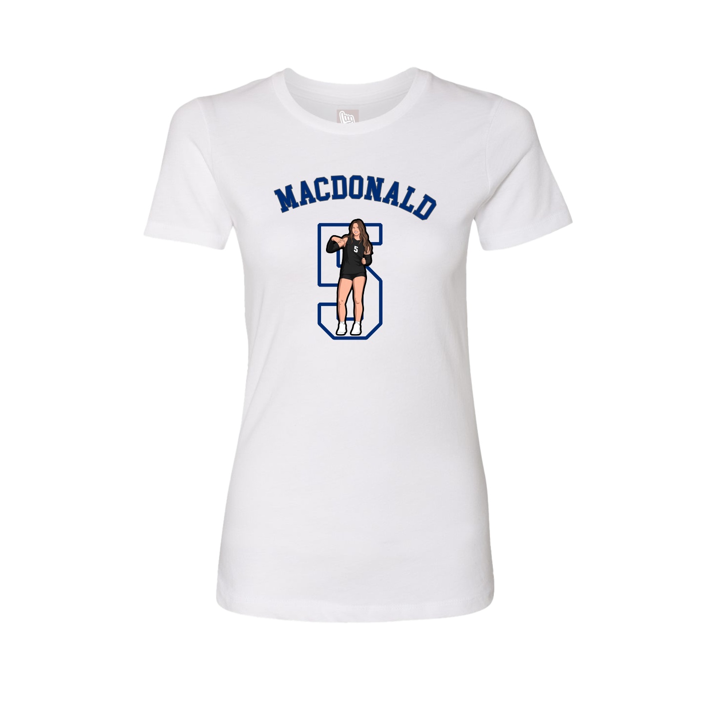 Fitted Women's Tee — Shirsey Arch in White