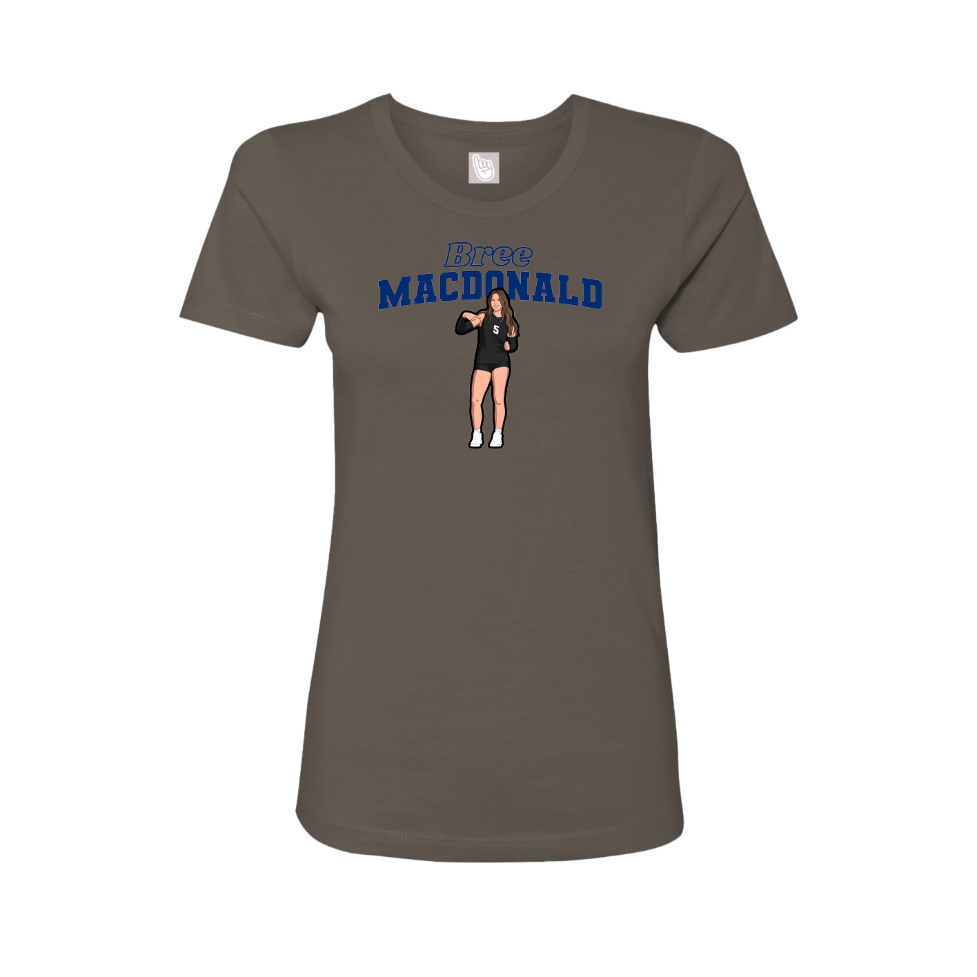 Fitted Women's Tee — Name Arch in Grey