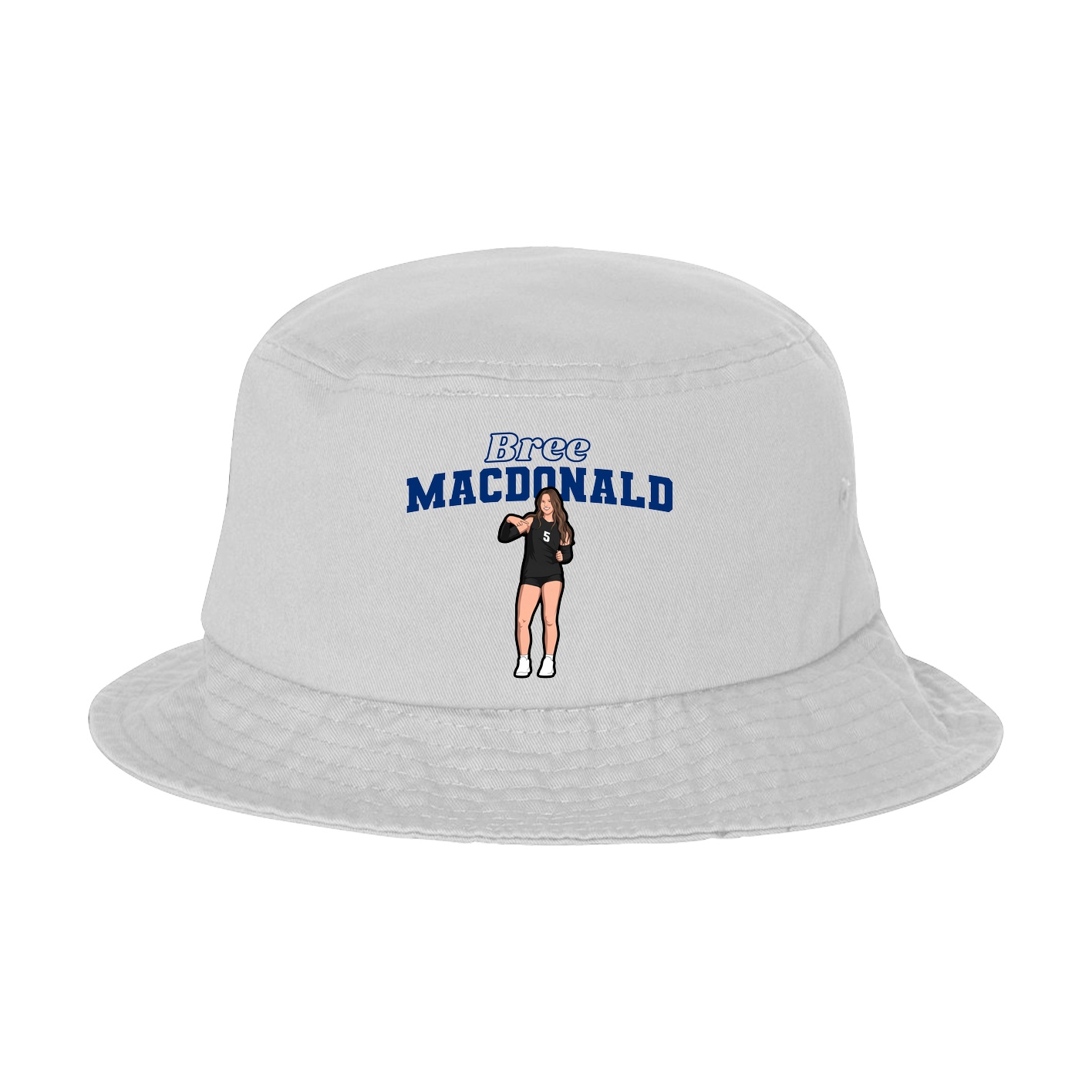 Bucket Cap — Name Arch in White