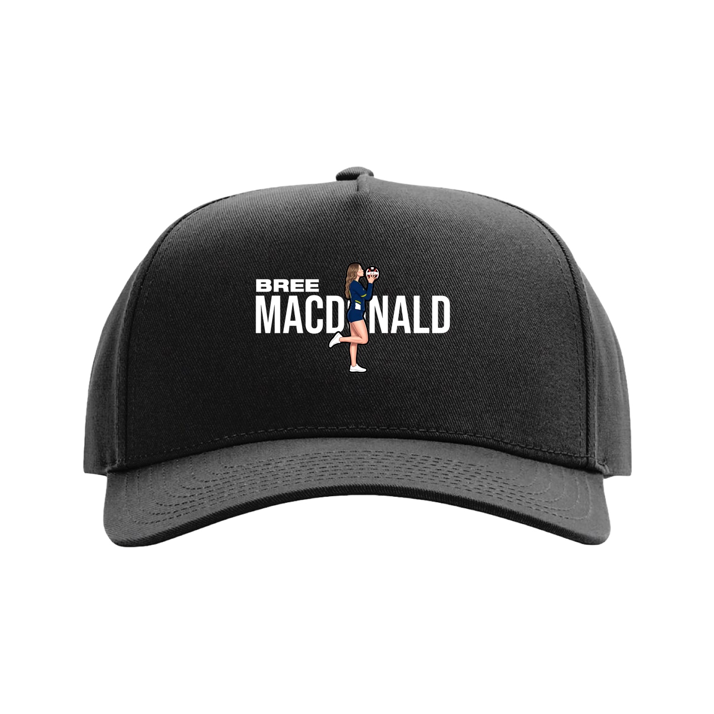 Full Fabric Five-Panel Champ Cap — Player Name in Black