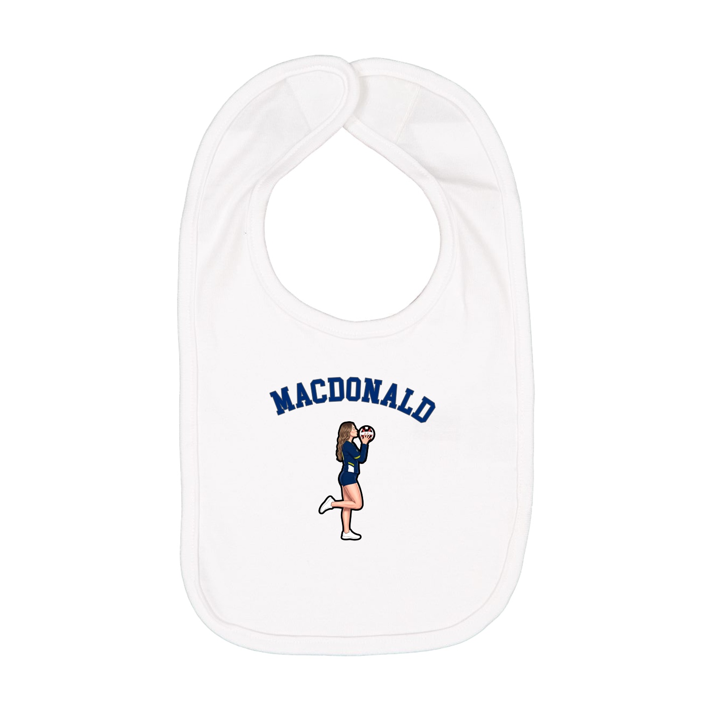 Infant Bib — Shirsey Arch in White