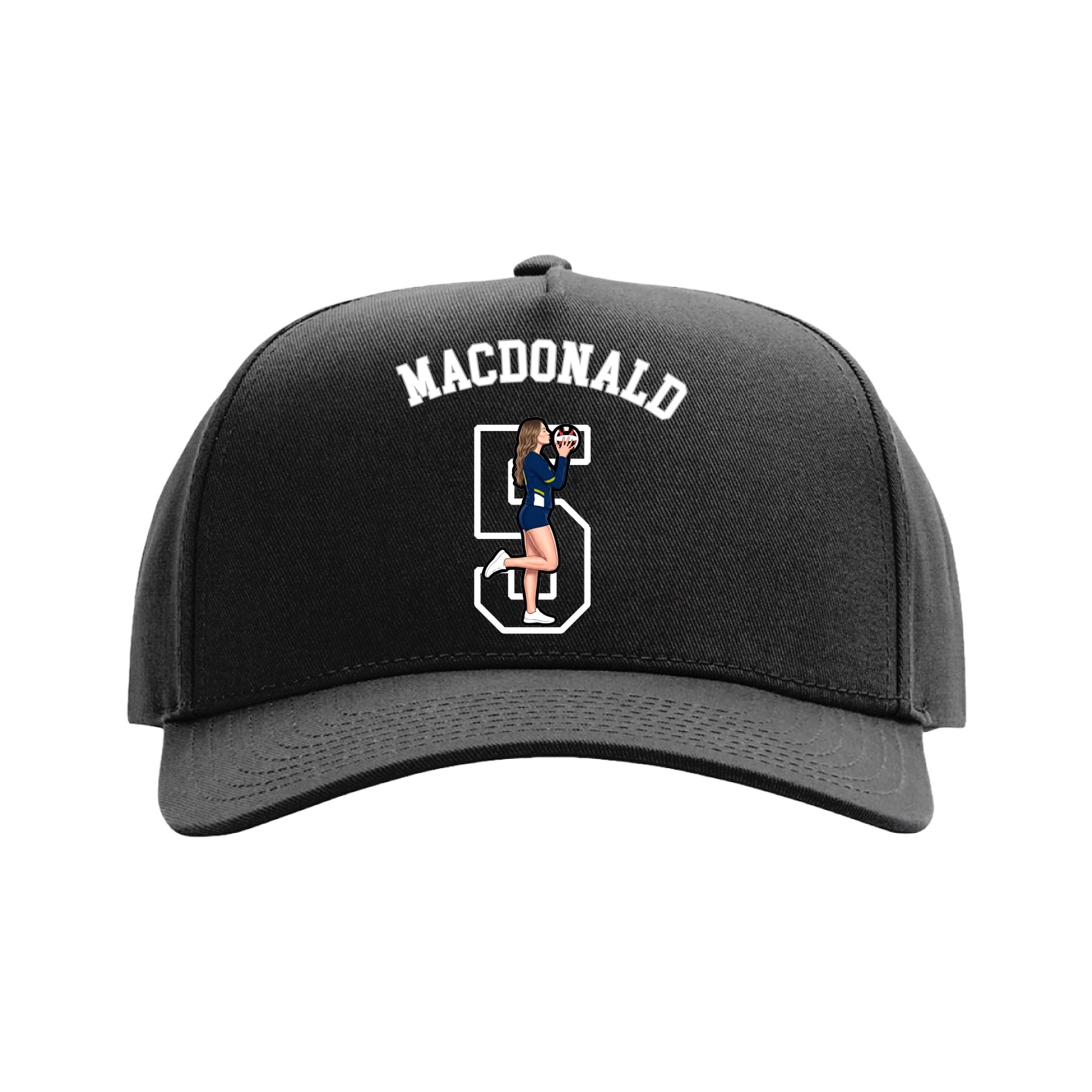 Full Fabric Five-Panel Champ Cap — Shirsey Arch in Black