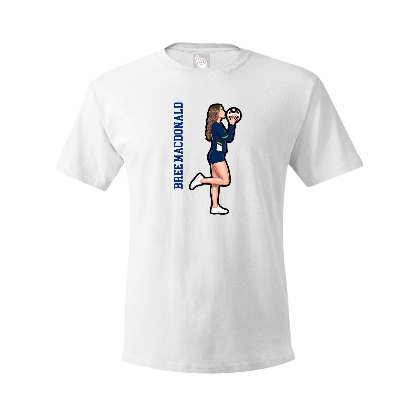 Tee — Name Vertical in White